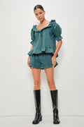 TEAGAN FRILL GINGHAM SHORTS
