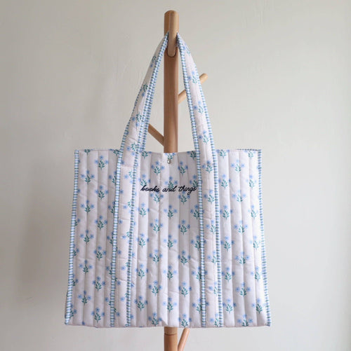 Books and Things Floral Tote