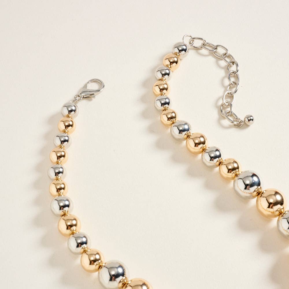 mixed metal love necklace