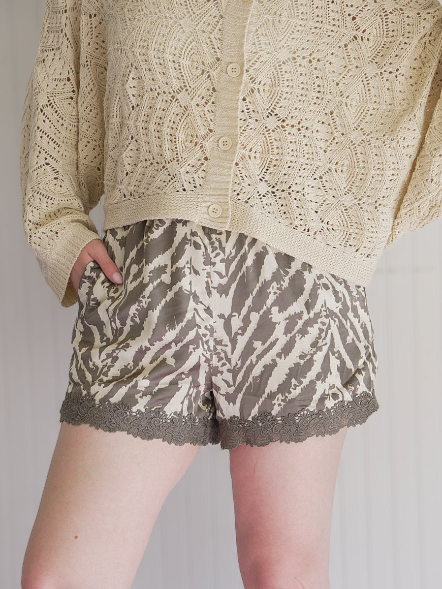 autumn animal print shorts