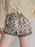 autumn animal print shorts
