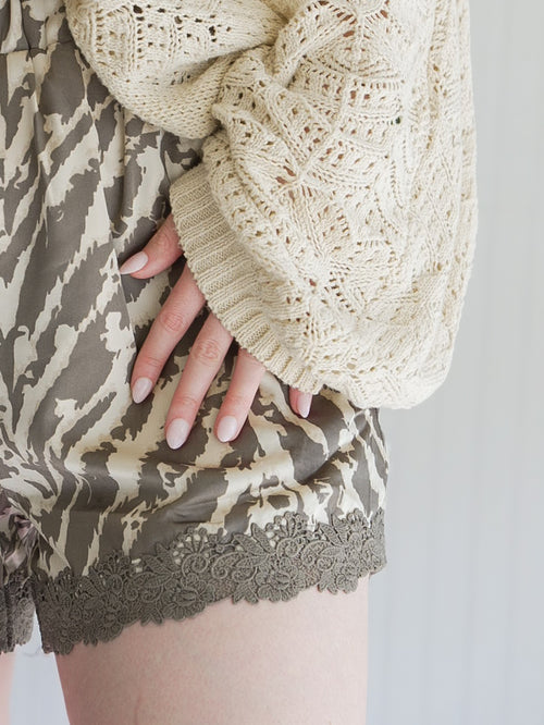 autumn animal print shorts