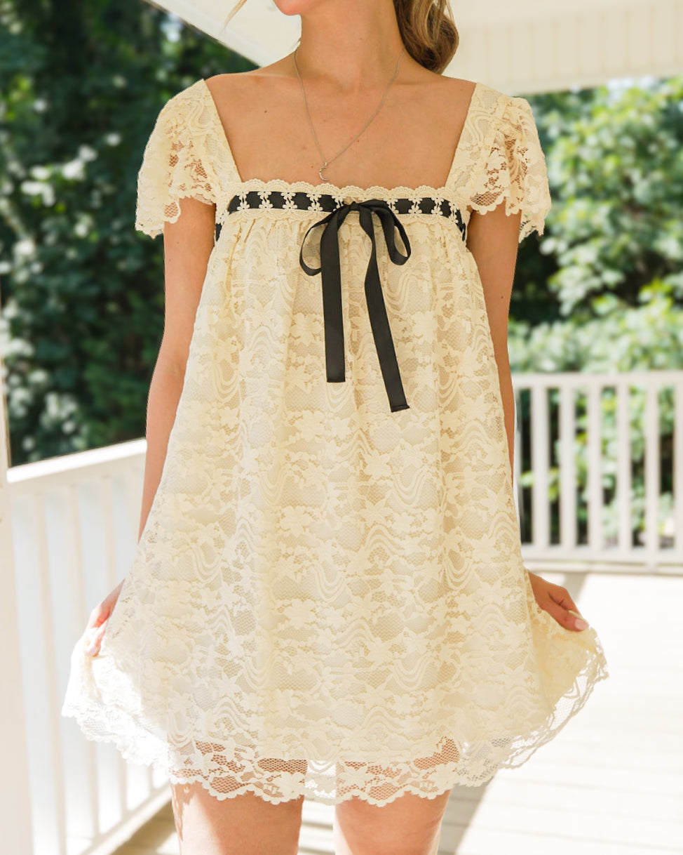 porch swing lace mini dress