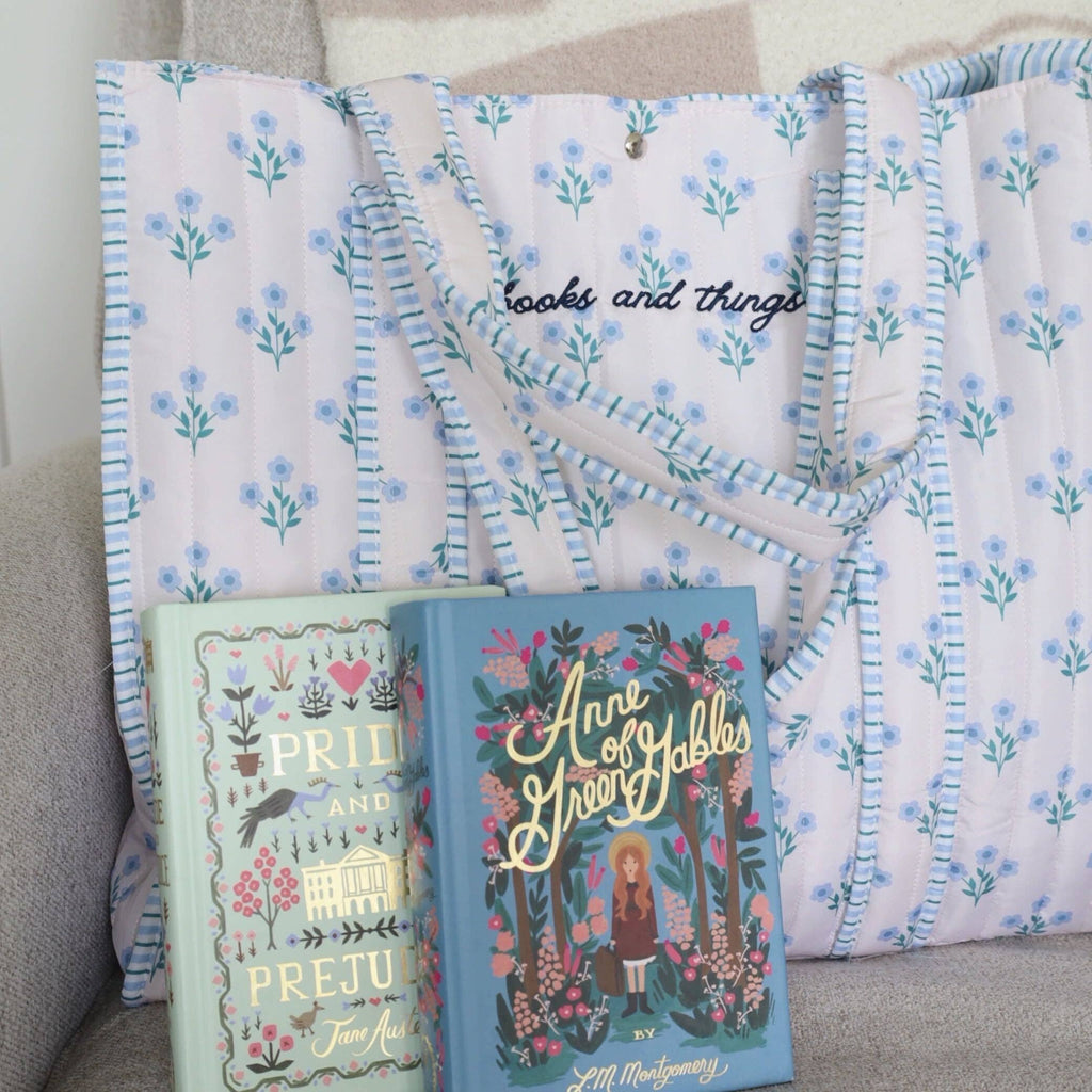 Books and Things Floral Tote