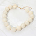 Oversized Marbled Round Ball Beaded Statement Necklace